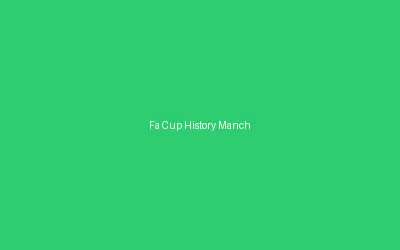 Fa Cup History Manchester United